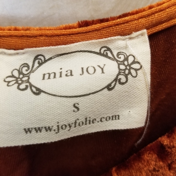 {S} Mia Joy Burnt Orange Velvet-y Bodysuit  Pumpkin Spice Fall Autumn - Picture 9 of 10
